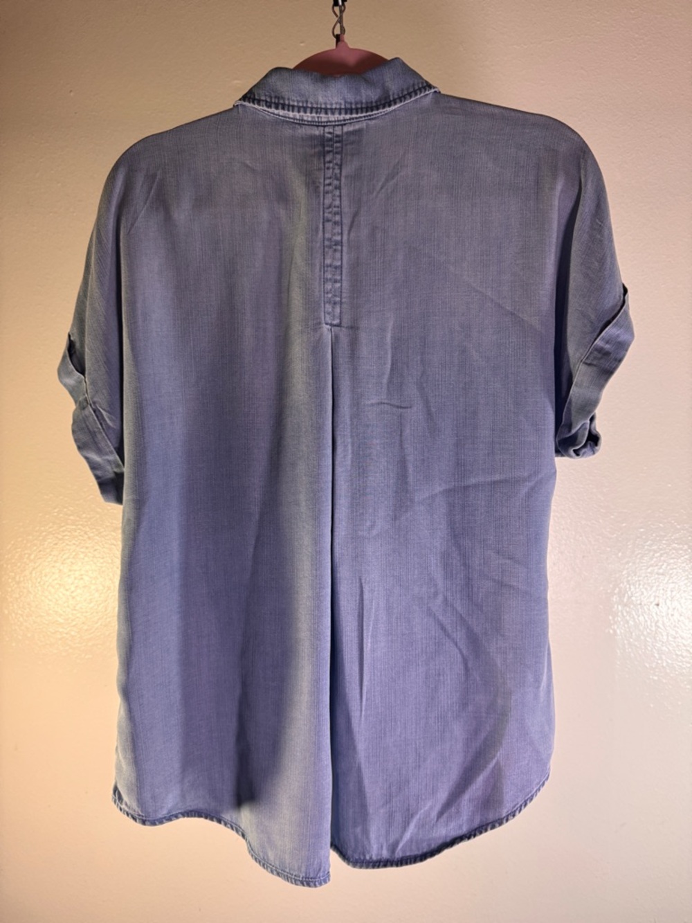 Cloth & Stone Soft 100% Tencel Blue Short Sleeve Button Down Shirt Small - Picture 4 of 9